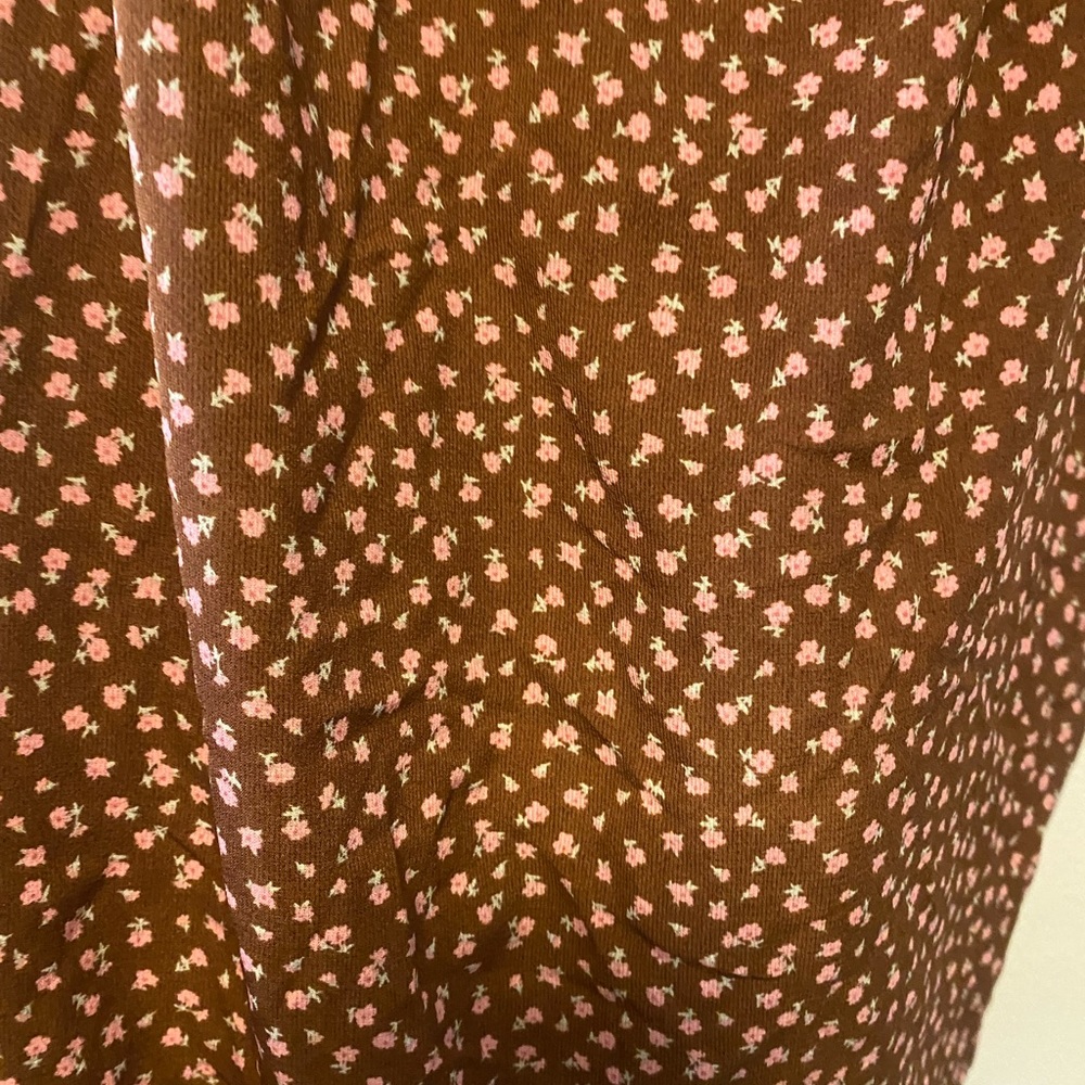 Forever 21 brown dress with pink flowers - Picture 4 of 4